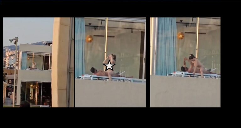 مقطع علاقة حميمة على شرفة في جونية
